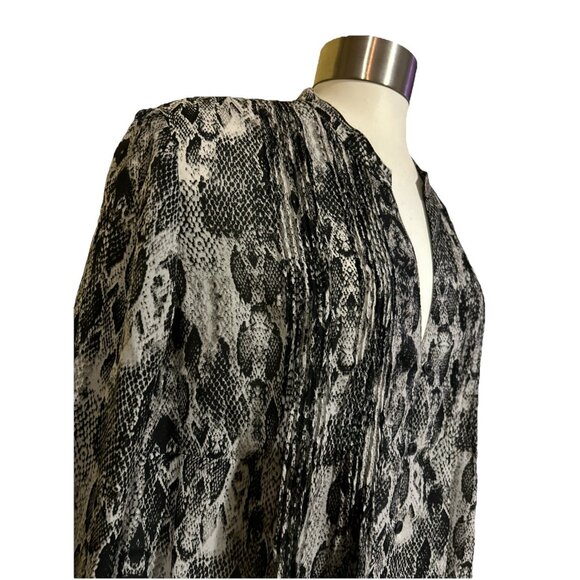 New Jones New York Shirt Womens 1X Gray Snake Long Sleeve Blouse Lightweight NWT - Picture 3 of 14